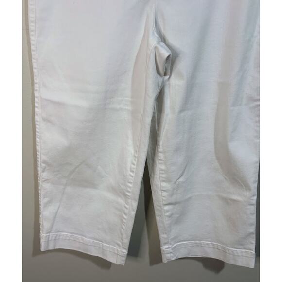 Talbots Flawless White High Waist Wide Leg Crop Jeans Size 14 - Picture 3 of 9